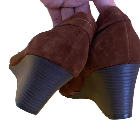 Eddie Bauer Wedge Heels Womens Size 11 Brown Leather Casual  Boho Slip On - Picture 13 of 13